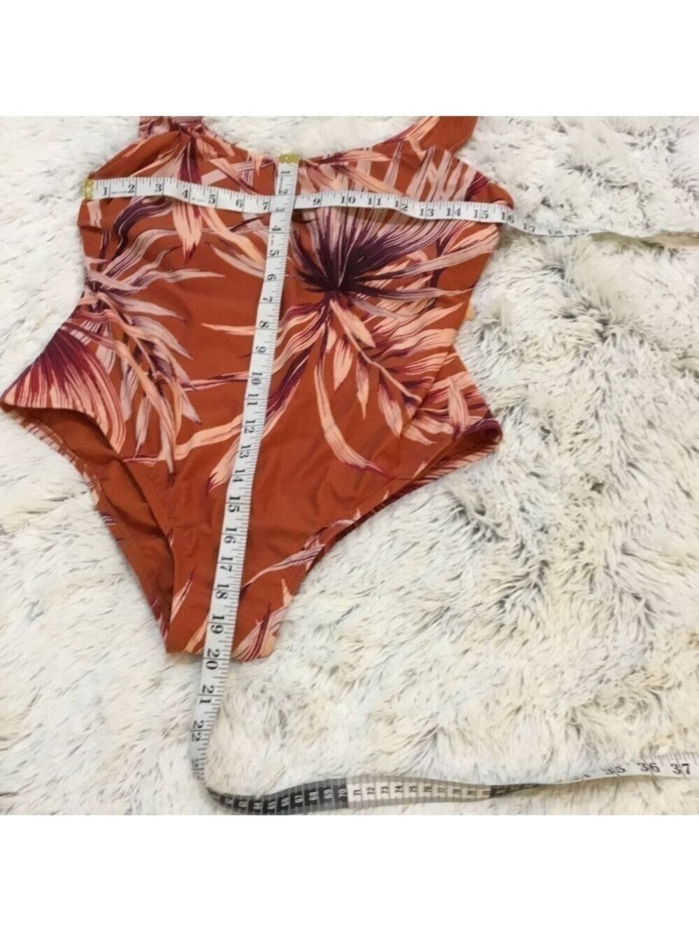 Kona Sol one piece swim suit tropical leaf pattern Womans size Large - Picture 5 of 12